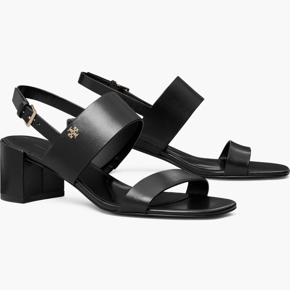 Tory Burch Black Sandals with Chunky Block Heel